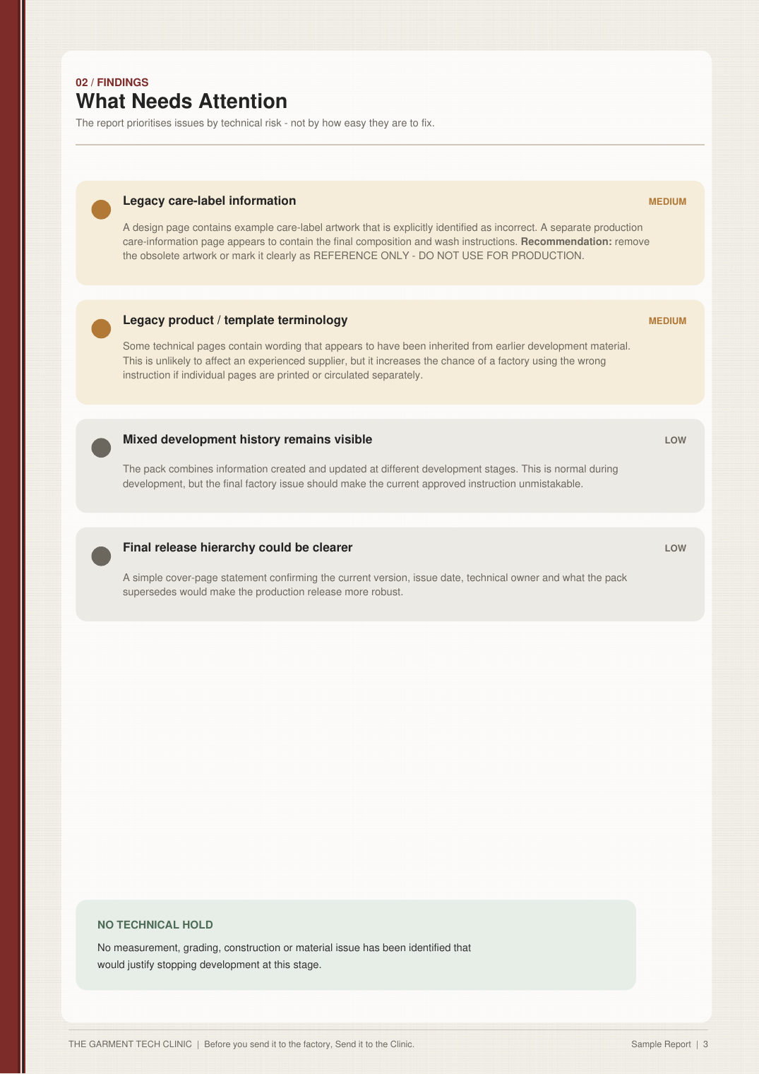 Sample report page